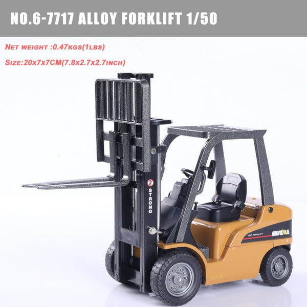 HUINA 1:50 Diecast Model Alloy simulation vehicle Car Die-Cast Dump Truck Bulldozer Wheel Loader Excavator kids toy collectables