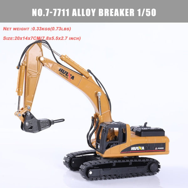 HUINA 1:50 Diecast Model Alloy simulation vehicle Car Die-Cast Dump Truck Bulldozer Wheel Loader Excavator kids toy collectables