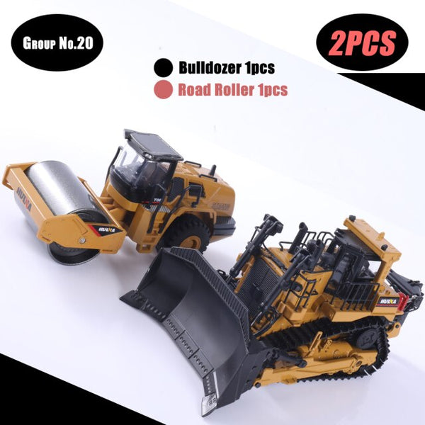 HUINA 1:50 Diecast Model Alloy simulation vehicle Car Die-Cast Dump Truck Bulldozer Wheel Loader Excavator kids toy collectables