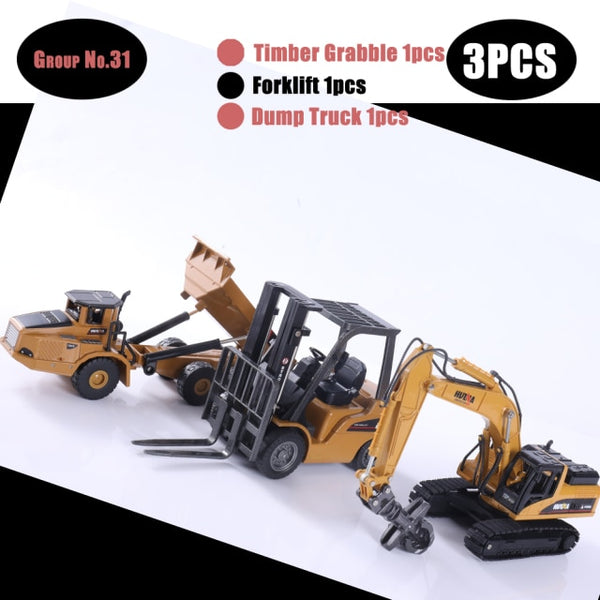 HUINA 1:50 Diecast Model Alloy simulation vehicle Car Die-Cast Dump Truck Bulldozer Wheel Loader Excavator kids toy collectables