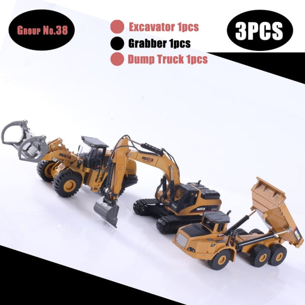 HUINA 1:50 Diecast Model Alloy simulation vehicle Car Die-Cast Dump Truck Bulldozer Wheel Loader Excavator kids toy collectables