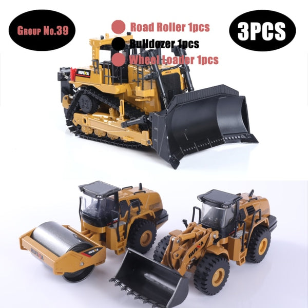 HUINA 1:50 Diecast Model Alloy simulation vehicle Car Die-Cast Dump Truck Bulldozer Wheel Loader Excavator kids toy collectables