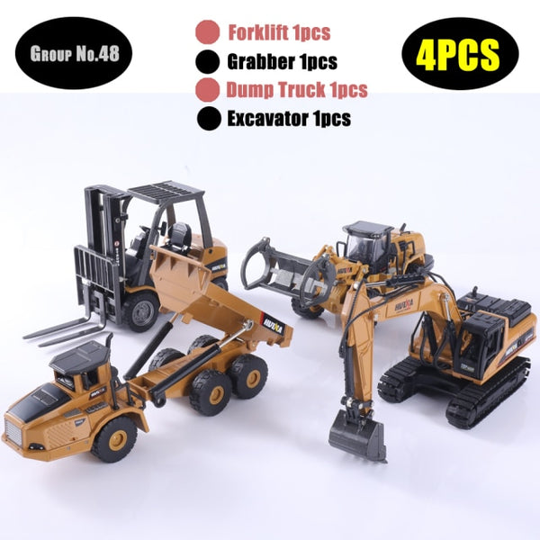 HUINA 1:50 Diecast Model Alloy simulation vehicle Car Die-Cast Dump Truck Bulldozer Wheel Loader Excavator kids toy collectables