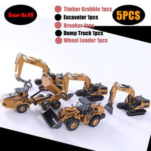 HUINA 1:50 Diecast Model Alloy simulation vehicle Car Die-Cast Dump Truck Bulldozer Wheel Loader Excavator kids toy collectables