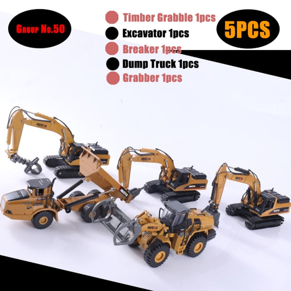 HUINA 1:50 Diecast Model Alloy simulation vehicle Car Die-Cast Dump Truck Bulldozer Wheel Loader Excavator kids toy collectables
