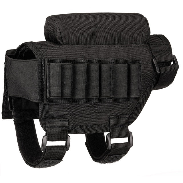 Adjustable Tactical ButtStock Rifle Cheek Rest Pouch Bullet Holder Nylon Riser Pad Ammo Cartridges Bag gel blaster shell M870