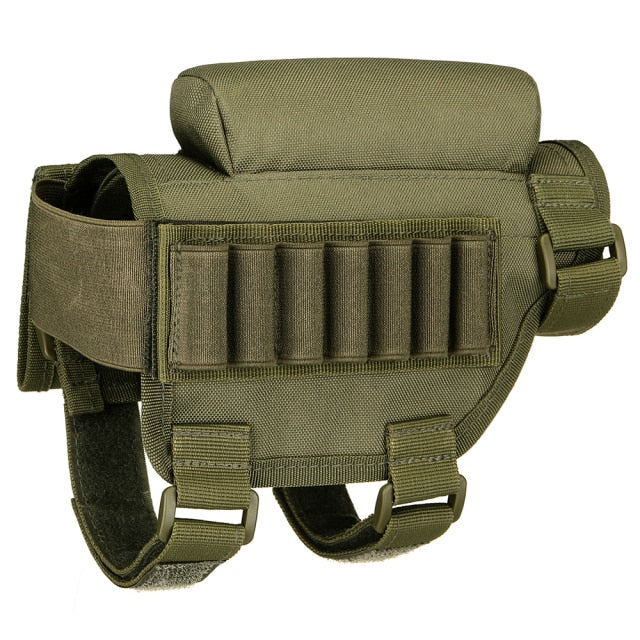 Adjustable Tactical ButtStock Rifle Cheek Rest Pouch Bullet Holder Nylon Riser Pad Ammo Cartridges Bag gel blaster shell M870