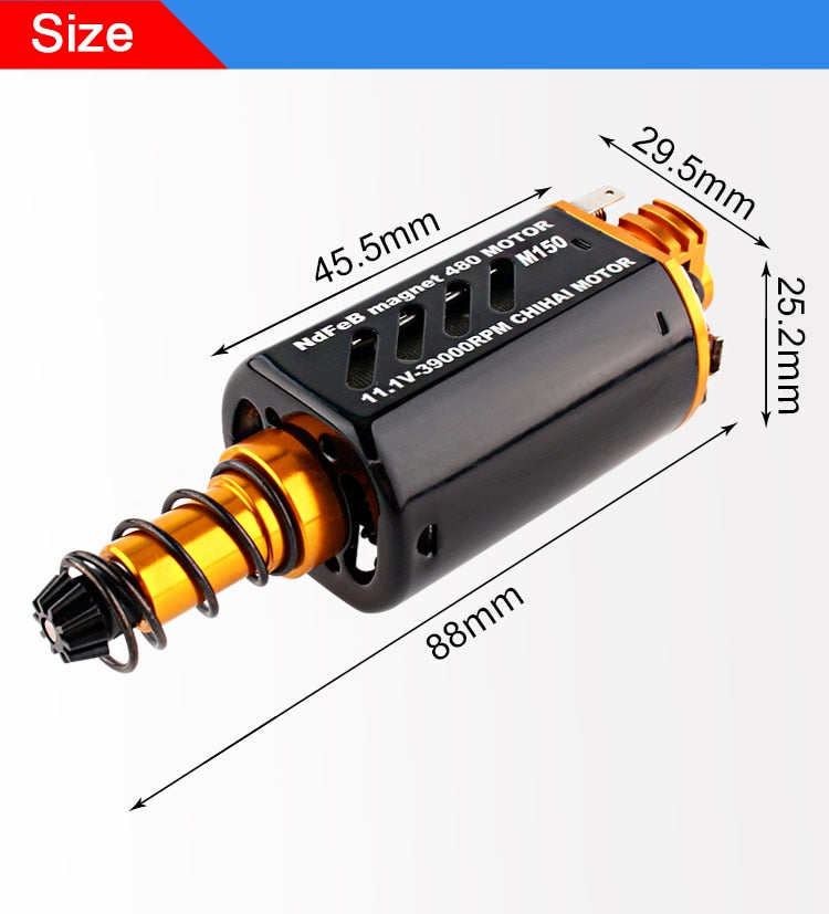 chihai motor 480 CNC M150 high speed AEG Motor Long sharft for M4A1-J9 ACR-J10 gel blaster