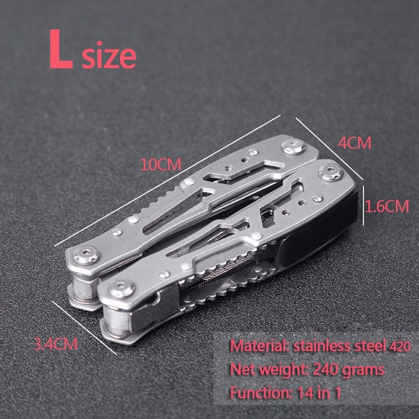 Multifunction Stainless Steel Multi-tool Pocket Knife Pliers Folding Pliers Mini Portable Fold Outdoor Multipurpose Repair Tools