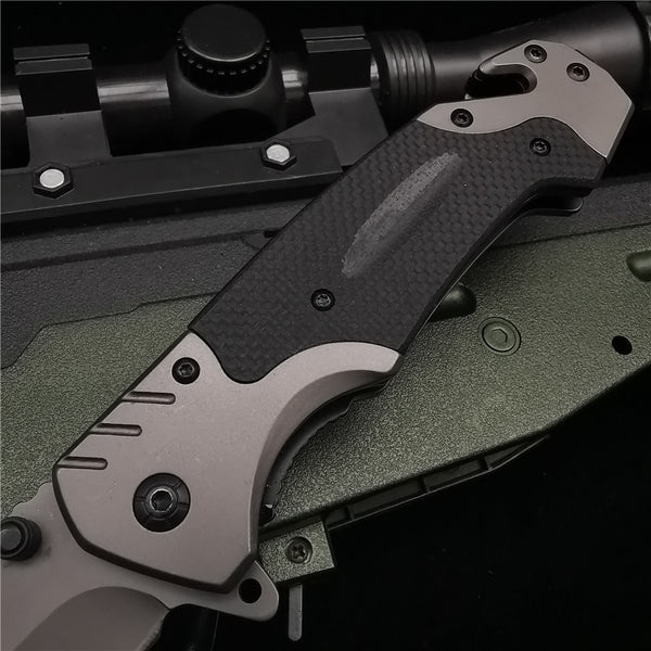23CMFolding Knife  Pocket Knives G10 Handle Tactical Outdoor Survival Combat EDC Hunting Folding Knifes